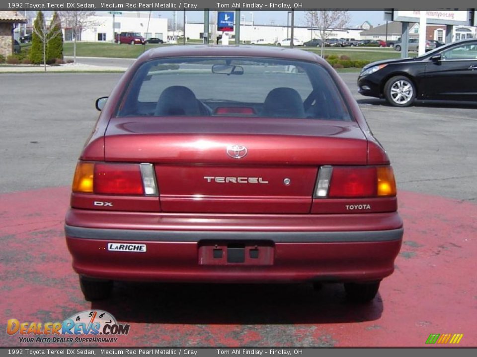 1992 Toyota Tercel DX Sedan Medium Red Pearl Metallic / Gray Photo #4