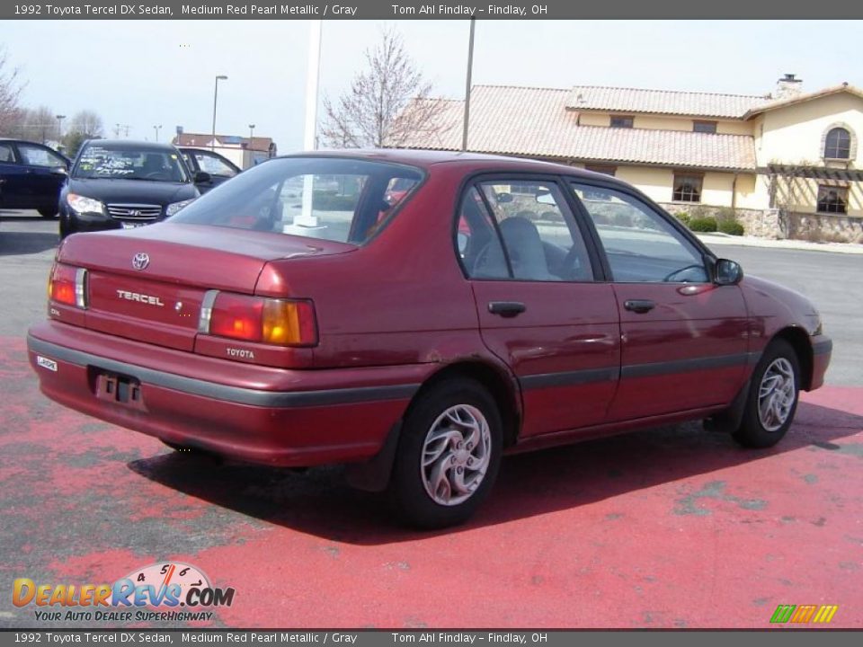 1992 Toyota Tercel DX Sedan Medium Red Pearl Metallic / Gray Photo #5