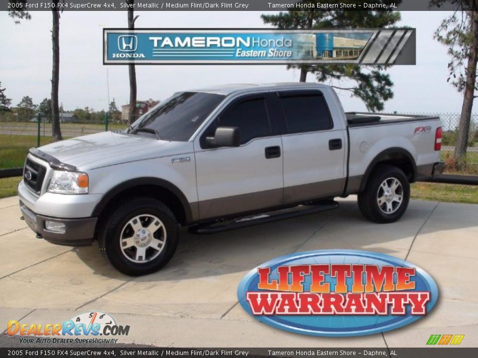 2005 Ford F150 FX4 SuperCrew 4x4 Silver Metallic / Medium Flint/Dark Flint Grey Photo #1