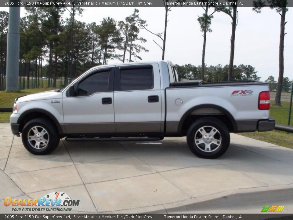 2005 Ford F150 FX4 SuperCrew 4x4 Silver Metallic / Medium Flint/Dark Flint Grey Photo #12