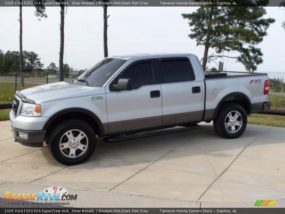 2005 Ford F150 FX4 SuperCrew 4x4 Silver Metallic / Medium Flint/Dark Flint Grey Photo #14