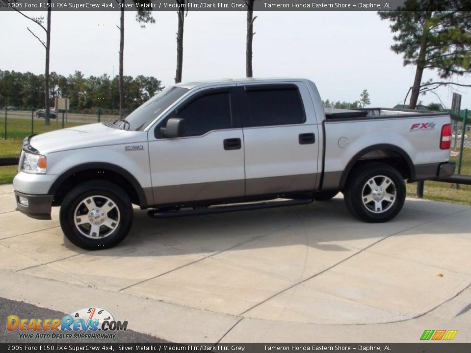 2005 Ford F150 FX4 SuperCrew 4x4 Silver Metallic / Medium Flint/Dark Flint Grey Photo #15