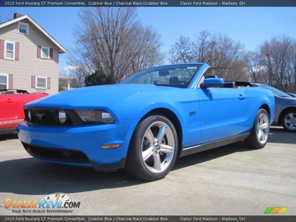 2010 Ford Mustang GT Premium Convertible Grabber Blue / Charcoal Black/Grabber Blue Photo #1