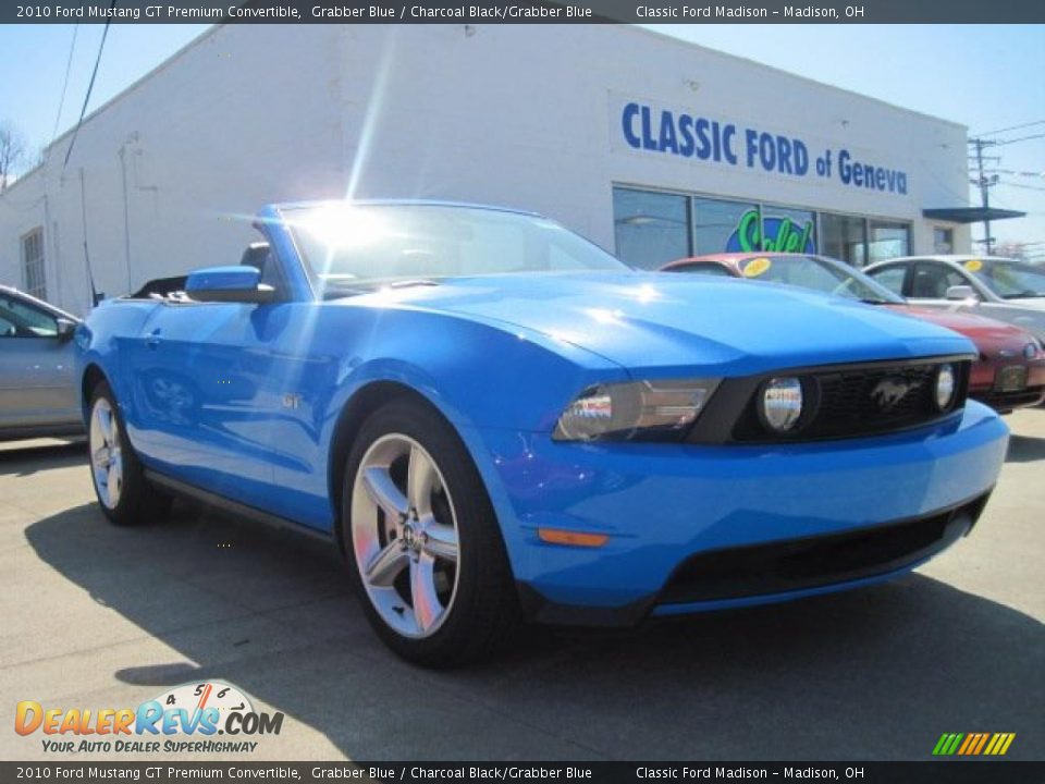 2010 Ford Mustang GT Premium Convertible Grabber Blue / Charcoal Black/Grabber Blue Photo #3