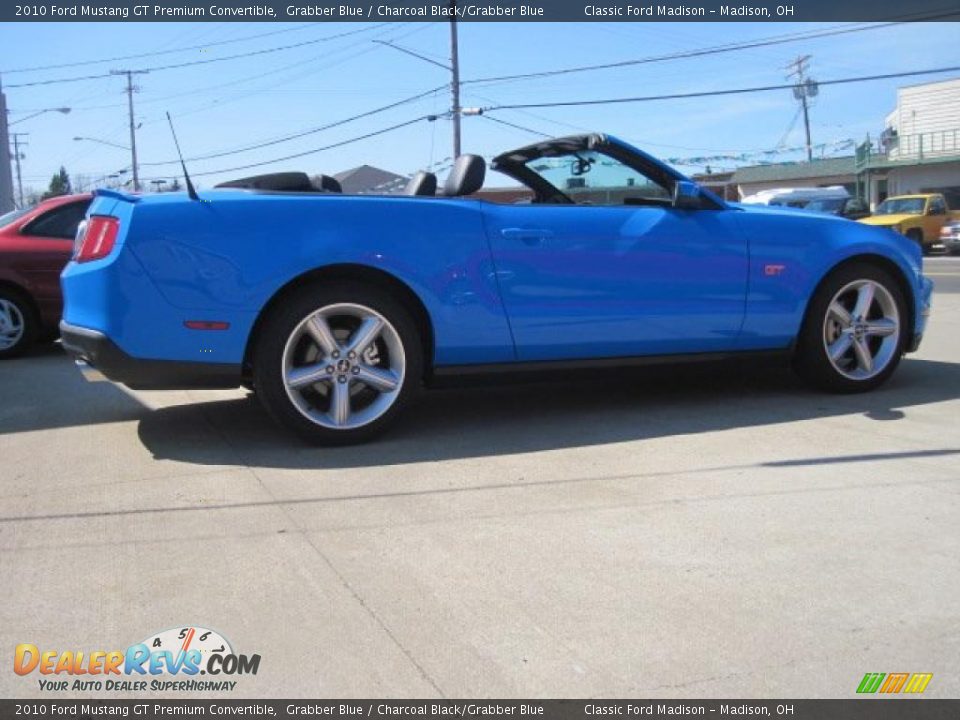 2010 Ford Mustang GT Premium Convertible Grabber Blue / Charcoal Black/Grabber Blue Photo #4