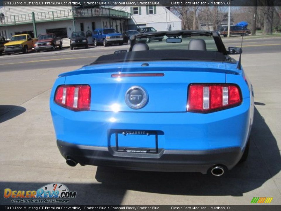 2010 Ford Mustang GT Premium Convertible Grabber Blue / Charcoal Black/Grabber Blue Photo #5