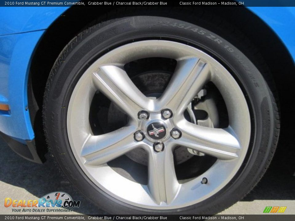 2010 Ford Mustang GT Premium Convertible Grabber Blue / Charcoal Black/Grabber Blue Photo #8