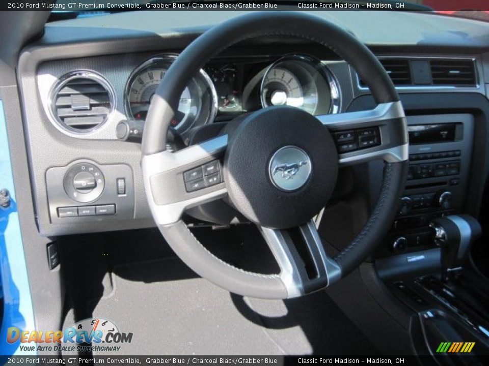 2010 Ford Mustang GT Premium Convertible Grabber Blue / Charcoal Black/Grabber Blue Photo #13