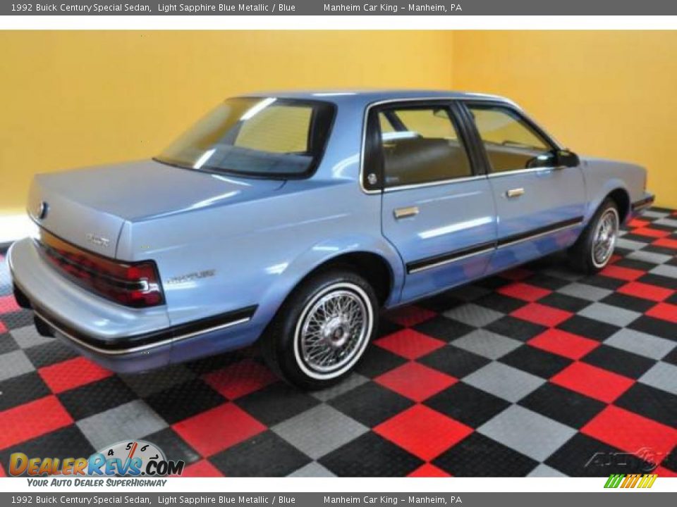 1992 Buick Century Special Sedan Light Sapphire Blue Metallic / Blue Photo #6