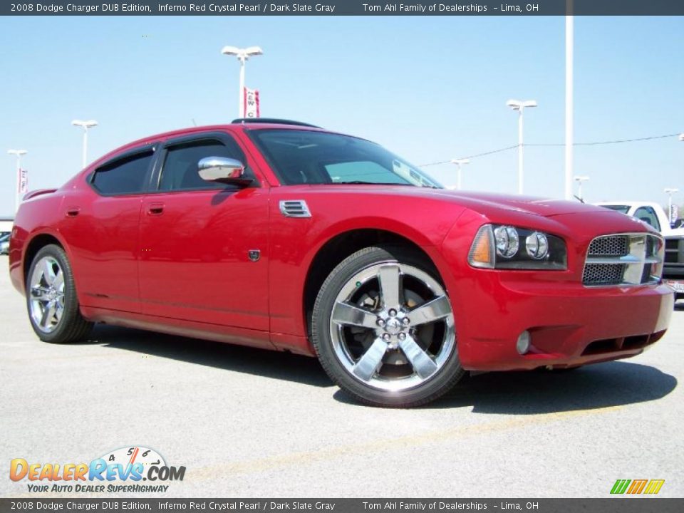 2008 Dodge Charger DUB Edition Inferno Red Crystal Pearl / Dark Slate Gray Photo #2