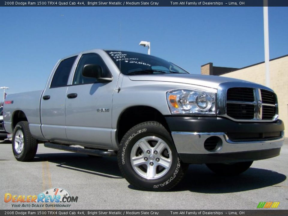 2008 Dodge Ram 1500 TRX4 Quad Cab 4x4 Bright Silver Metallic / Medium Slate Gray Photo #1