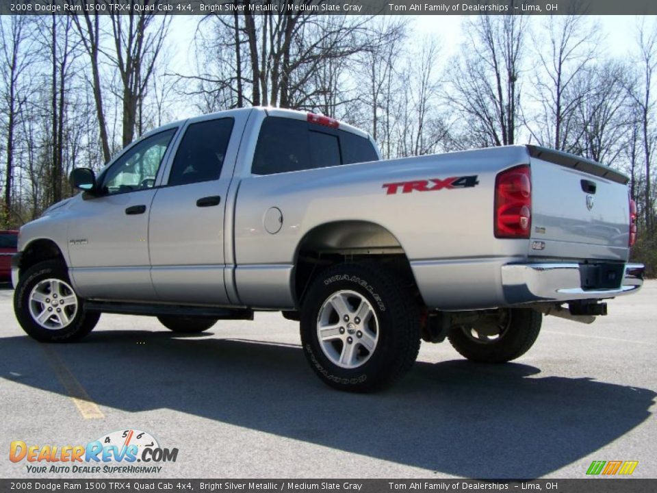 2008 Dodge Ram 1500 TRX4 Quad Cab 4x4 Bright Silver Metallic / Medium Slate Gray Photo #4