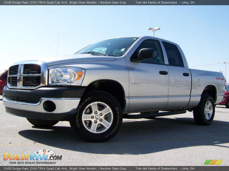 2008 Dodge Ram 1500 TRX4 Quad Cab 4x4 Bright Silver Metallic / Medium Slate Gray Photo #5