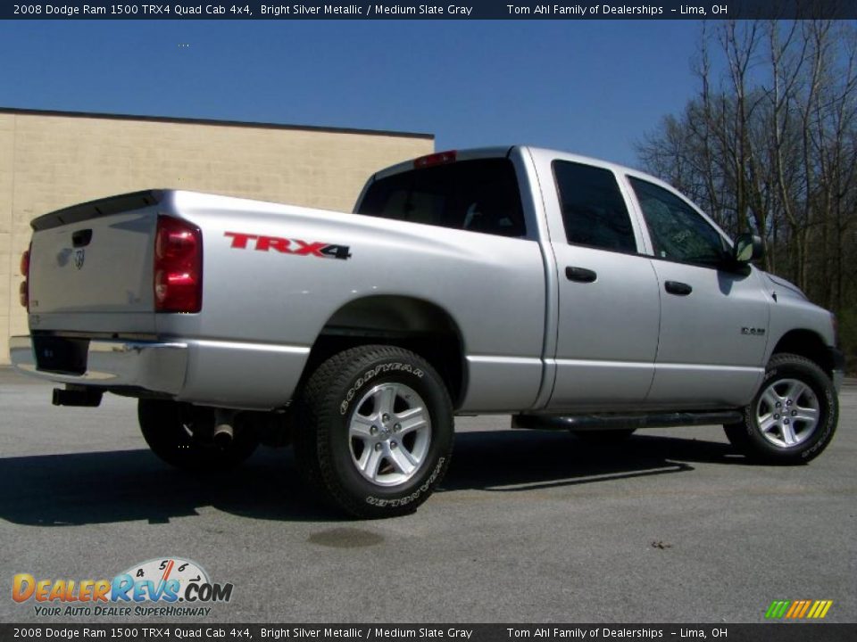 2008 Dodge Ram 1500 TRX4 Quad Cab 4x4 Bright Silver Metallic / Medium Slate Gray Photo #8