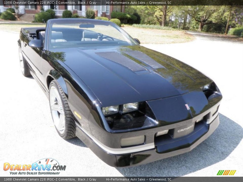 1988 Chevrolet Camaro Z28 IROC-Z Convertible Black / Gray Photo #2