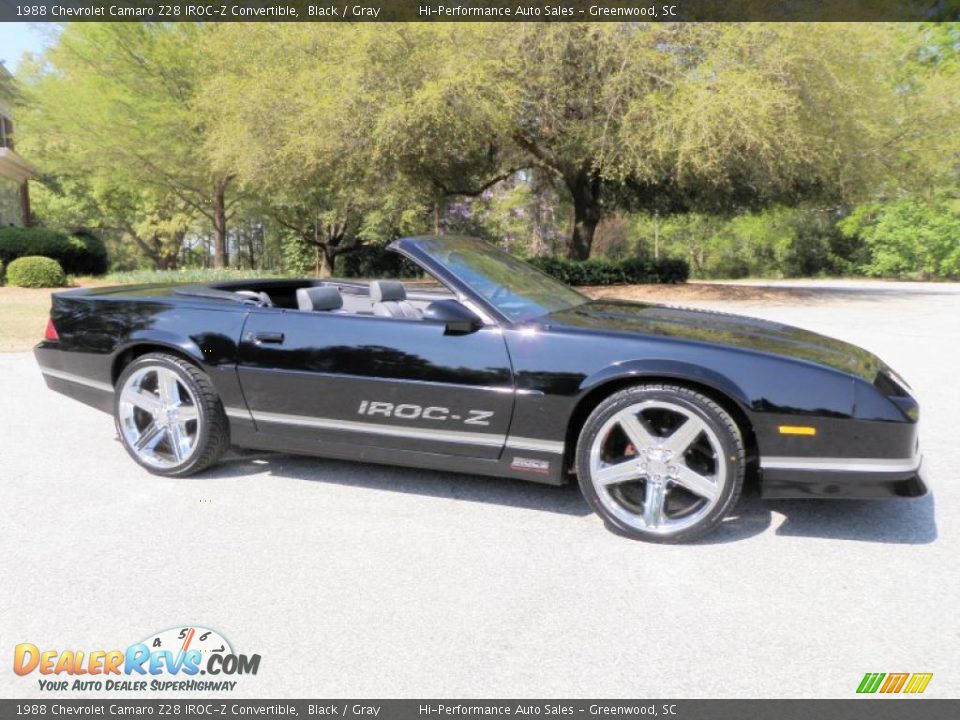 1988 Chevrolet Camaro Z28 IROC-Z Convertible Black / Gray Photo #4