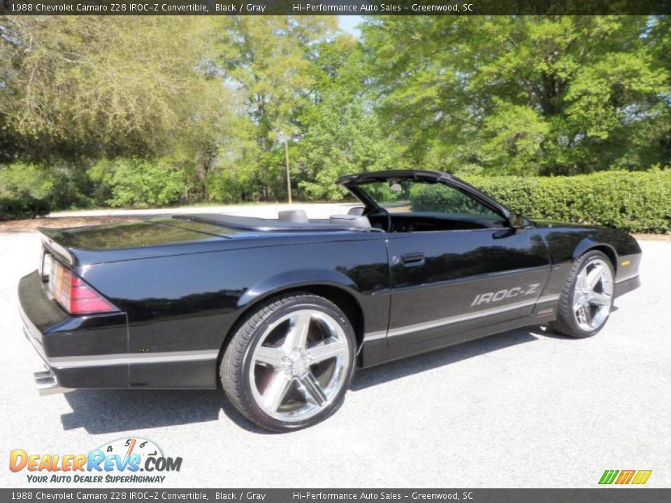 1988 Chevrolet Camaro Z28 IROC-Z Convertible Black / Gray Photo #6