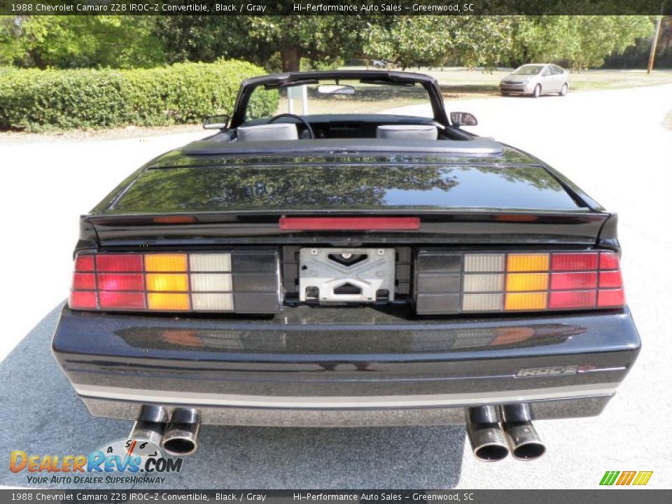 1988 Chevrolet Camaro Z28 IROC-Z Convertible Black / Gray Photo #8