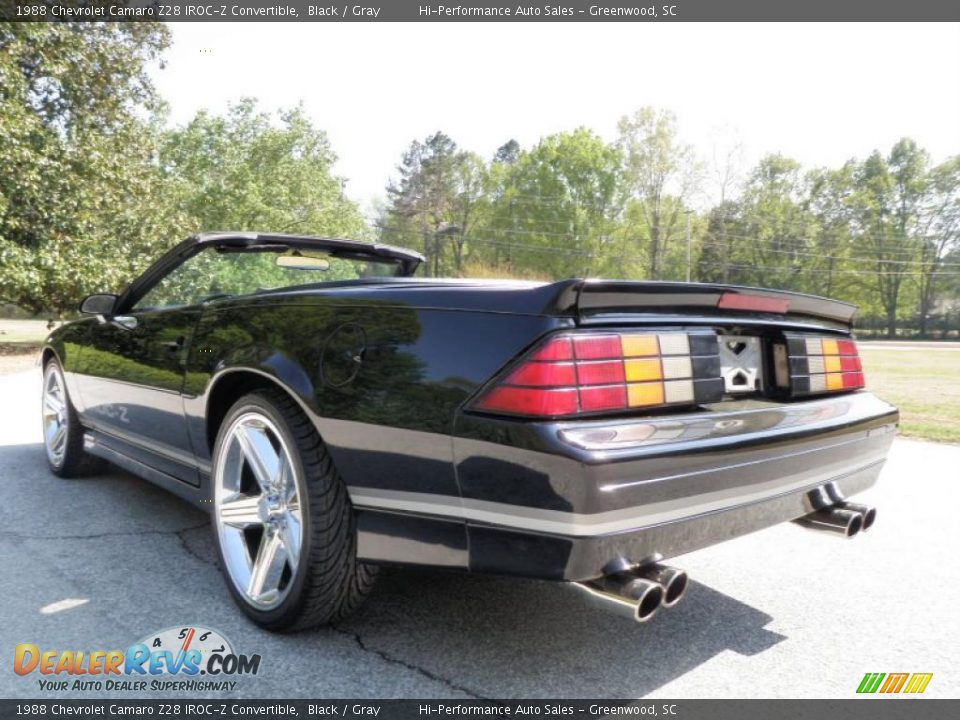 1988 Chevrolet Camaro Z28 IROC-Z Convertible Black / Gray Photo #9