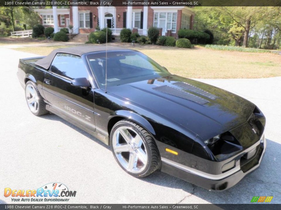 1988 Chevrolet Camaro Z28 IROC-Z Convertible Black / Gray Photo #16