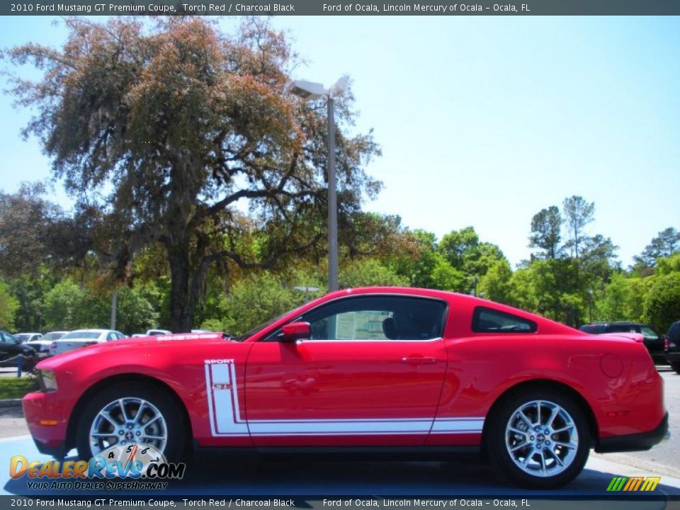 2010 Ford Mustang GT Premium Coupe Torch Red / Charcoal Black Photo #2