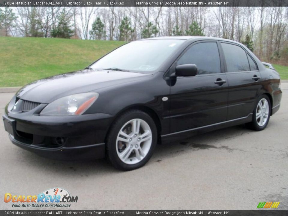 2004 Mitsubishi Lancer RALLIART Labrador Black Pearl / Black/Red Photo #1