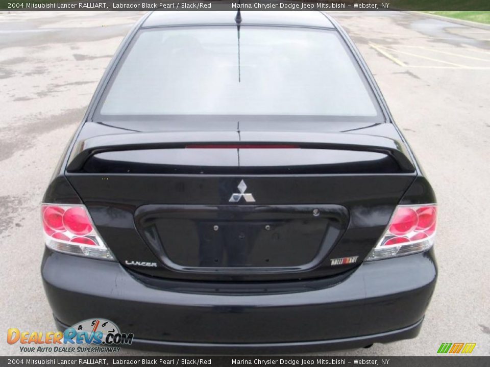 2004 Mitsubishi Lancer RALLIART Labrador Black Pearl / Black/Red Photo #4