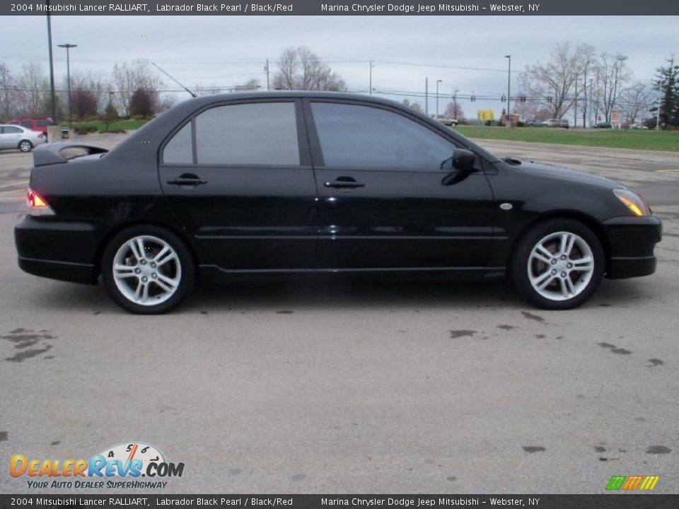 2004 Mitsubishi Lancer RALLIART Labrador Black Pearl / Black/Red Photo #6