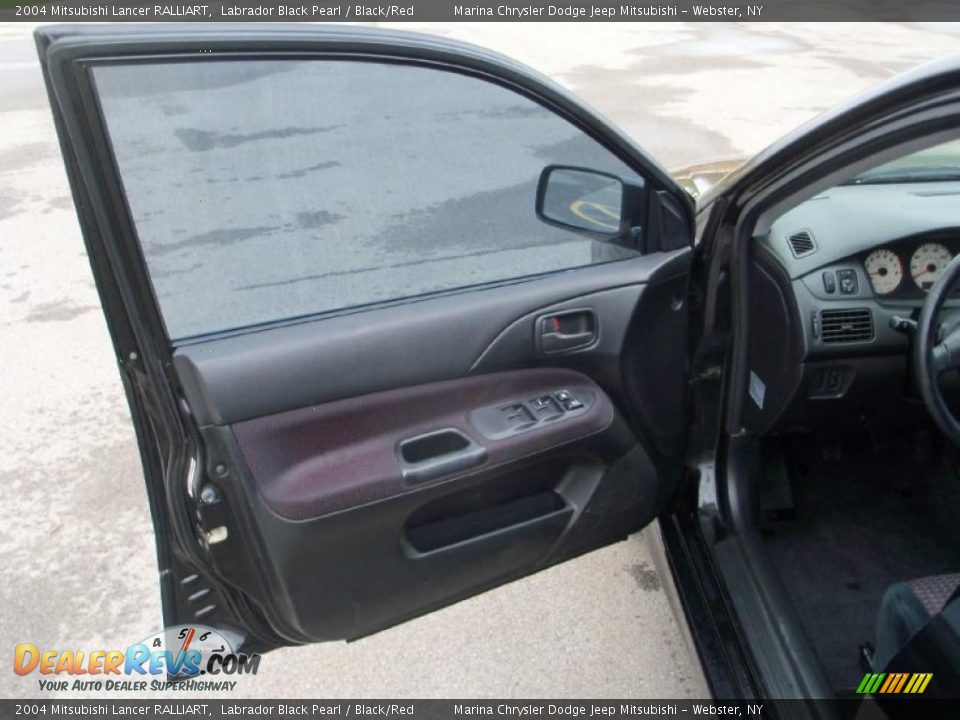 2004 Mitsubishi Lancer RALLIART Labrador Black Pearl / Black/Red Photo #9