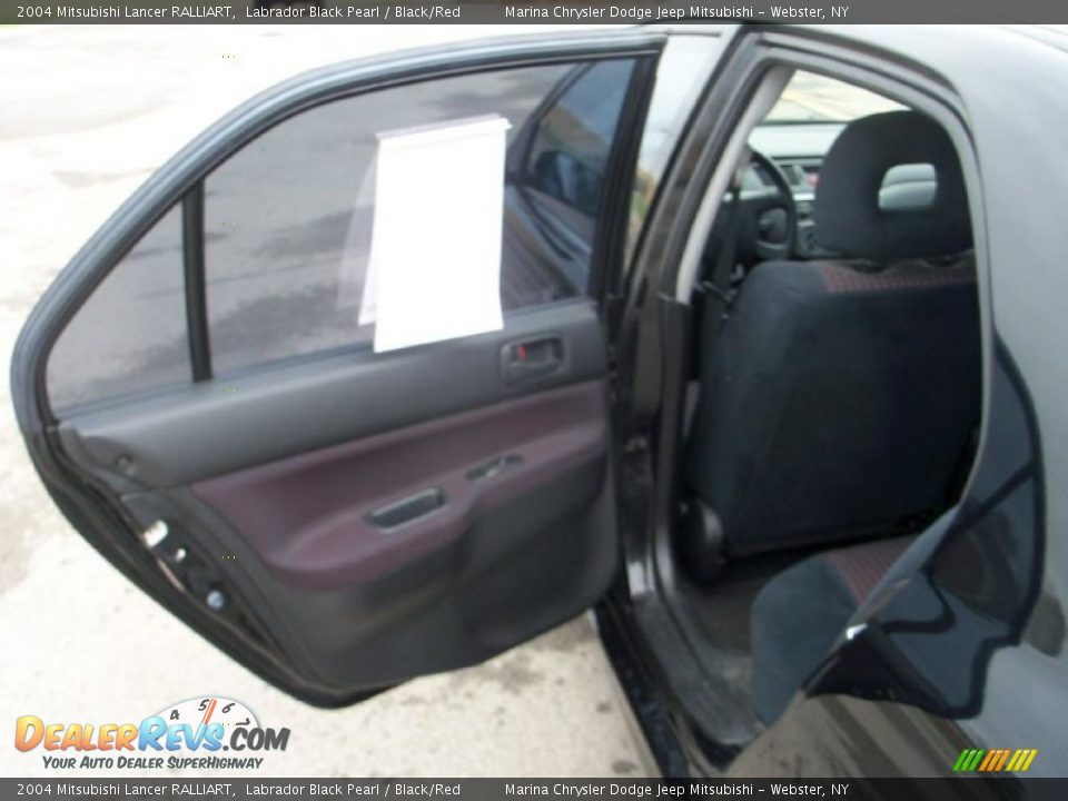 2004 Mitsubishi Lancer RALLIART Labrador Black Pearl / Black/Red Photo #11