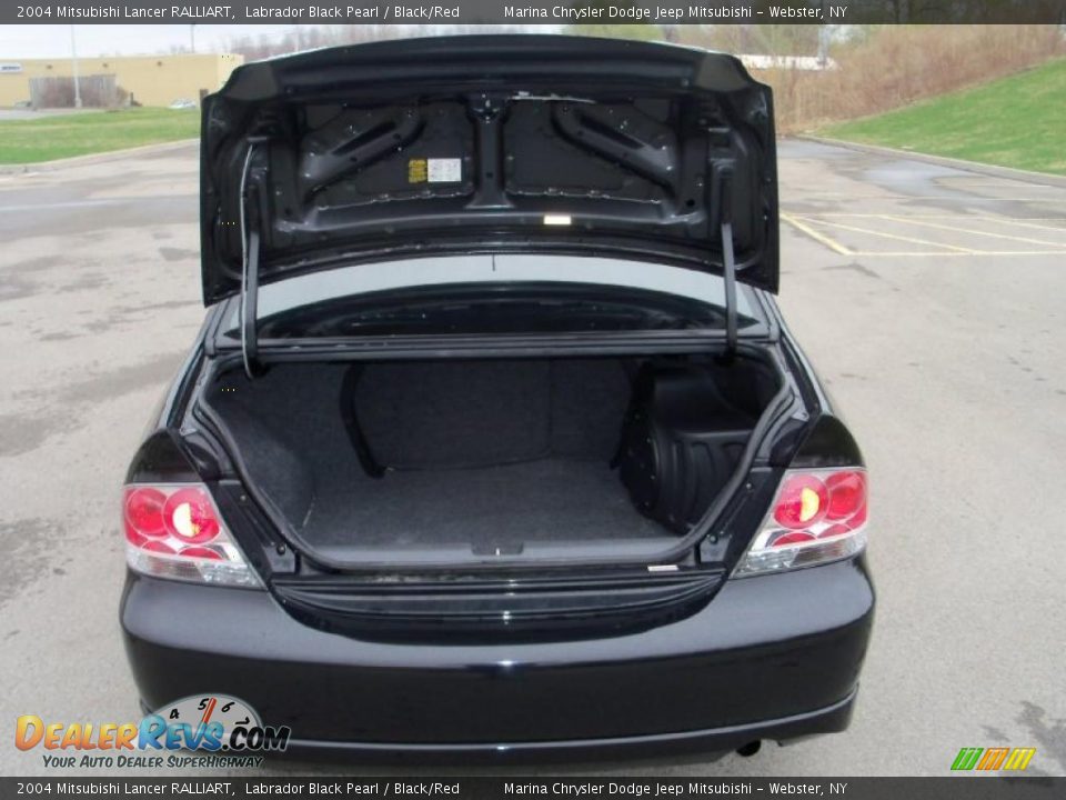 2004 Mitsubishi Lancer RALLIART Labrador Black Pearl / Black/Red Photo #13
