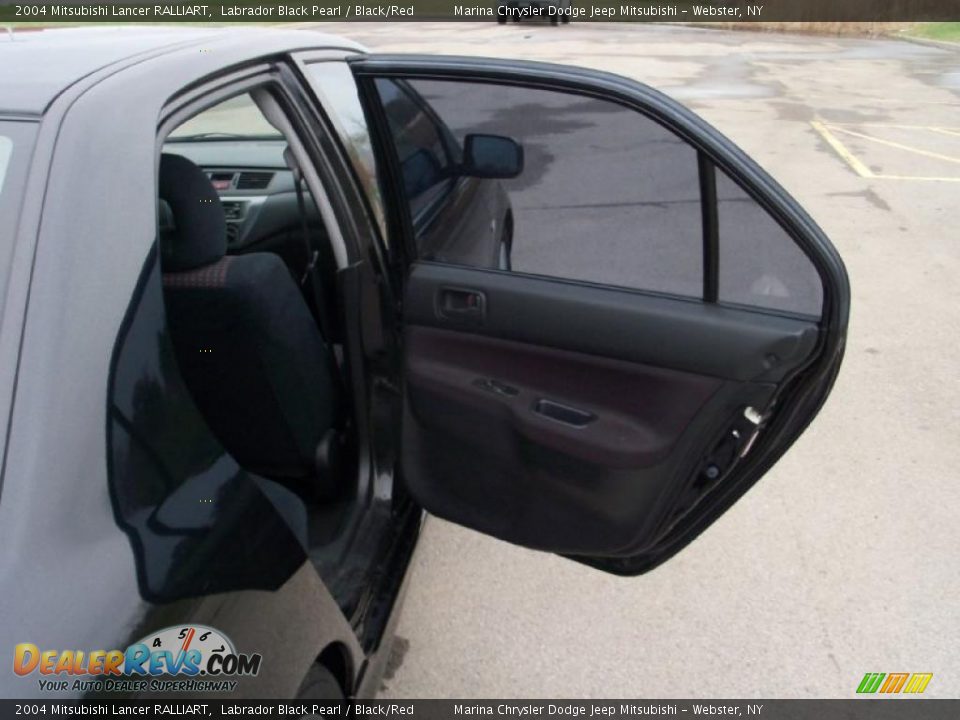2004 Mitsubishi Lancer RALLIART Labrador Black Pearl / Black/Red Photo #15