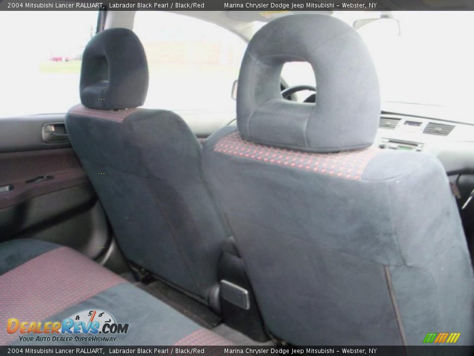 2004 Mitsubishi Lancer RALLIART Labrador Black Pearl / Black/Red Photo #16