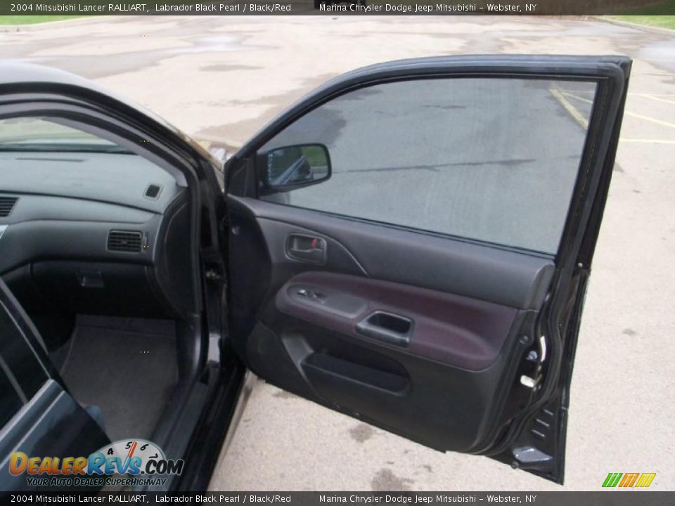 2004 Mitsubishi Lancer RALLIART Labrador Black Pearl / Black/Red Photo #17