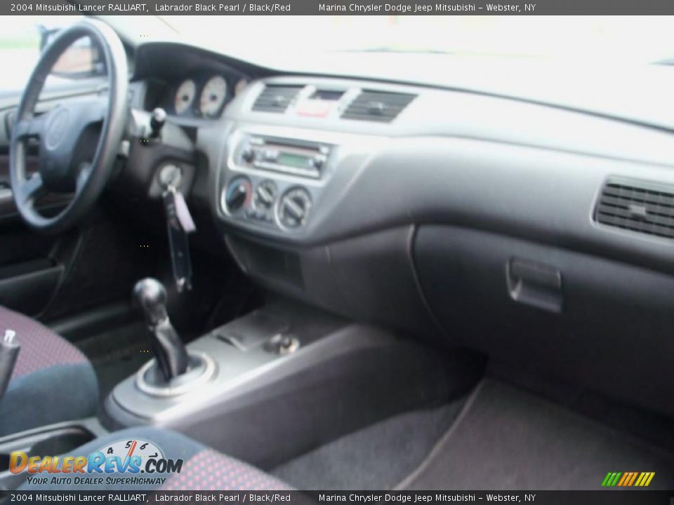 2004 Mitsubishi Lancer RALLIART Labrador Black Pearl / Black/Red Photo #18