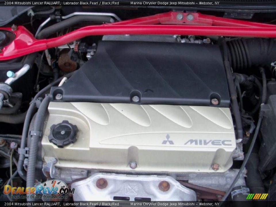2004 Mitsubishi Lancer RALLIART Labrador Black Pearl / Black/Red Photo #21