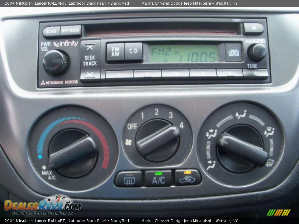 2004 Mitsubishi Lancer RALLIART Labrador Black Pearl / Black/Red Photo #25