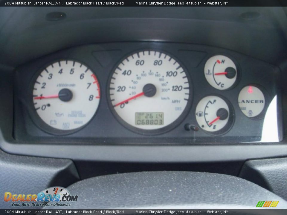 2004 Mitsubishi Lancer RALLIART Labrador Black Pearl / Black/Red Photo #28