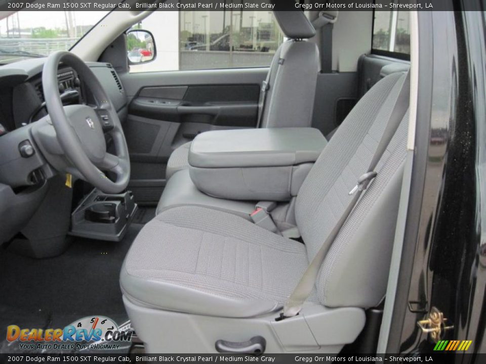 2007 Dodge Ram 1500 SXT Regular Cab Brilliant Black Crystal Pearl / Medium Slate Gray Photo #7
