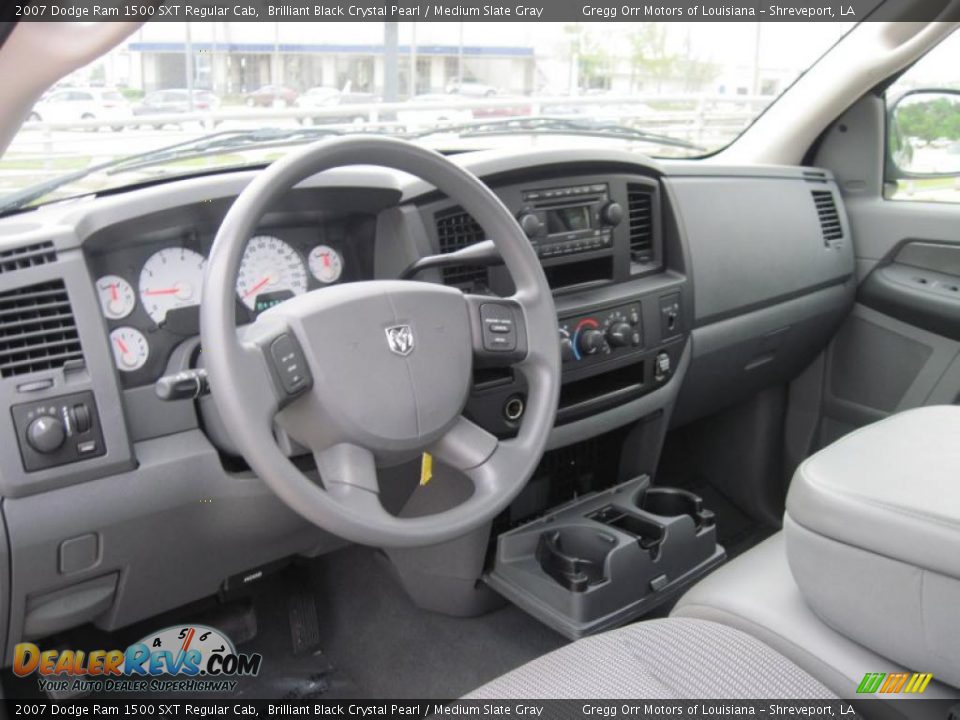 2007 Dodge Ram 1500 SXT Regular Cab Brilliant Black Crystal Pearl / Medium Slate Gray Photo #8