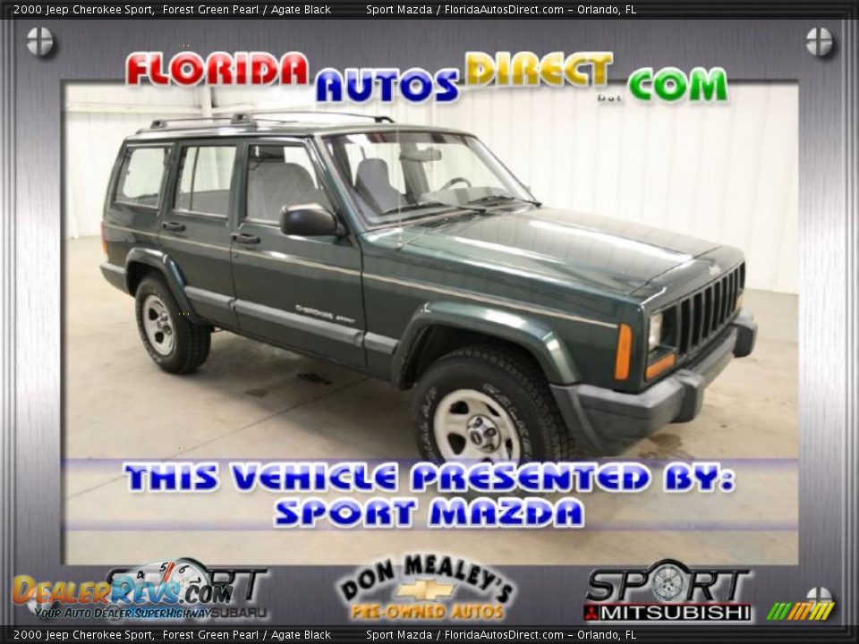 2000 Jeep Cherokee Sport Forest Green Pearl / Agate Black Photo #1