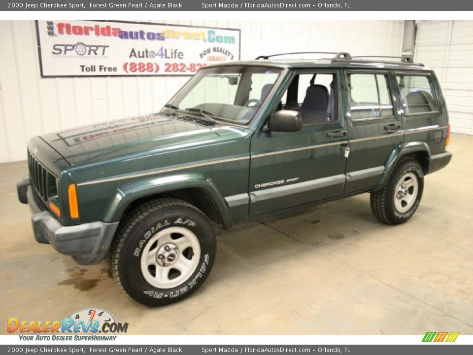 2000 Jeep Cherokee Sport Forest Green Pearl / Agate Black Photo #4