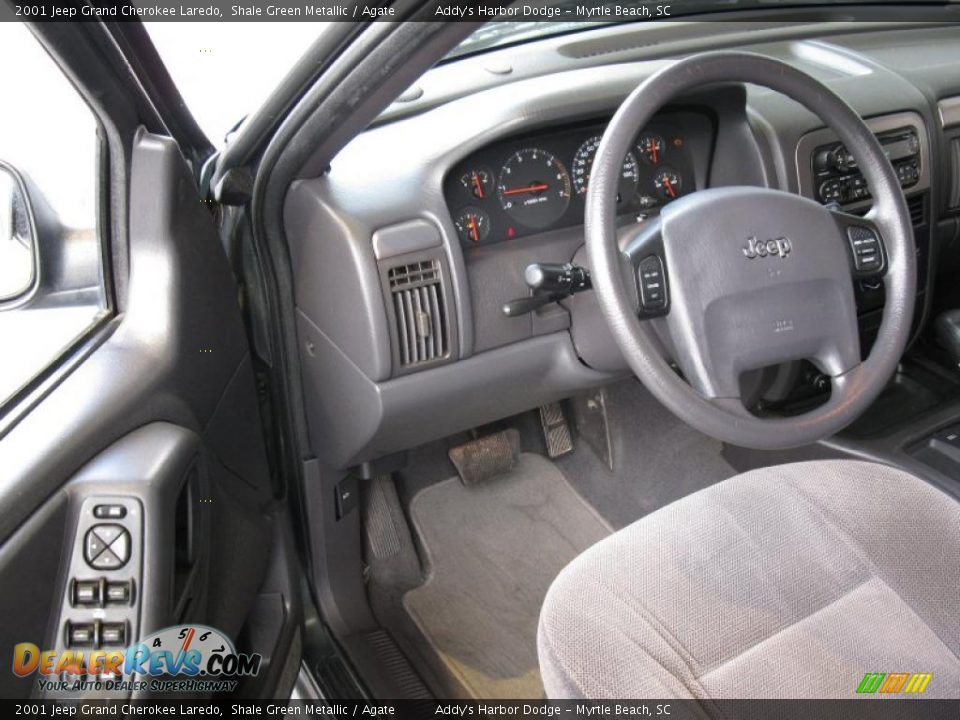 2001 Jeep Grand Cherokee Laredo Shale Green Metallic / Agate Photo #12