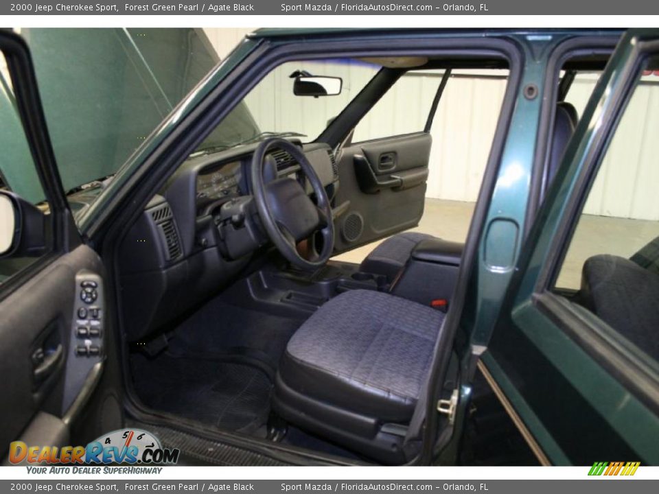 2000 Jeep Cherokee Sport Forest Green Pearl / Agate Black Photo #14