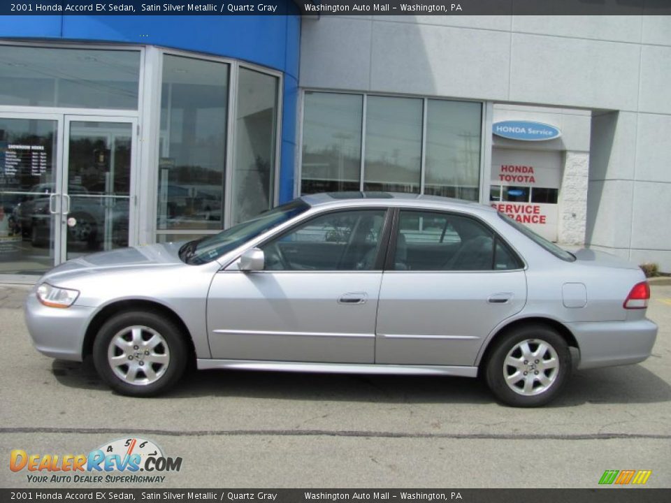 2001 Honda Accord EX Sedan Satin Silver Metallic / Quartz Gray Photo #3