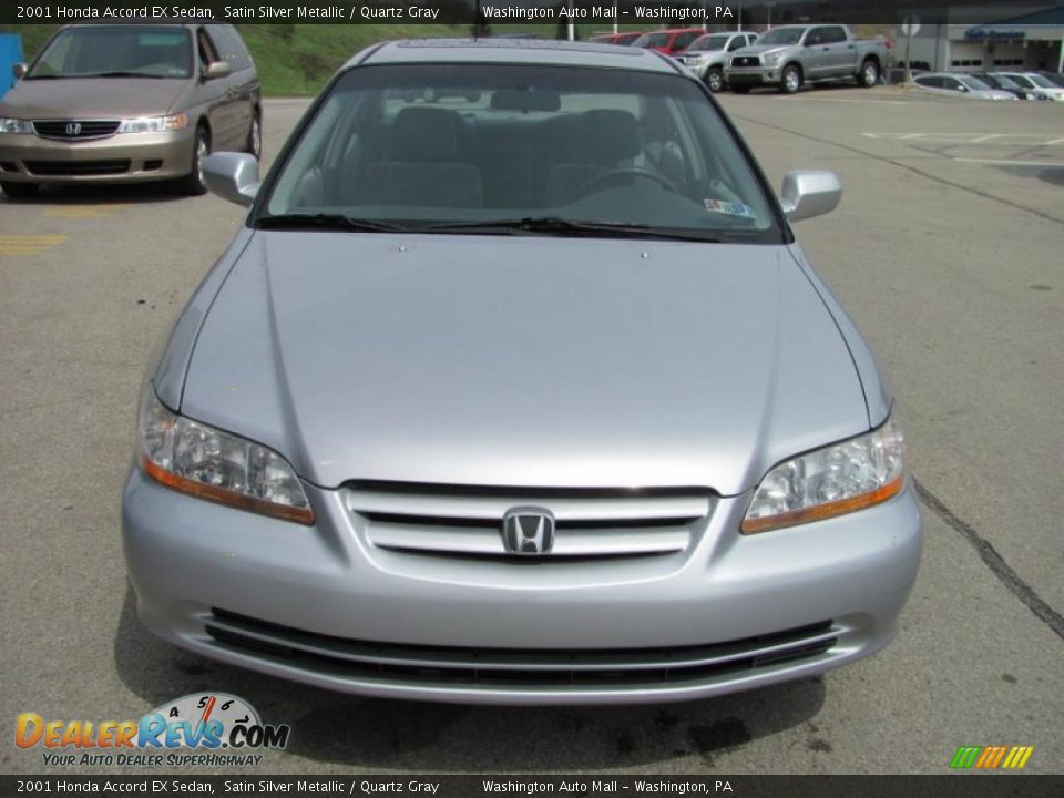 2001 Honda Accord EX Sedan Satin Silver Metallic / Quartz Gray Photo #11