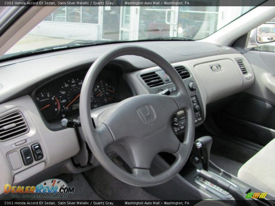 2001 Honda Accord EX Sedan Satin Silver Metallic / Quartz Gray Photo #14