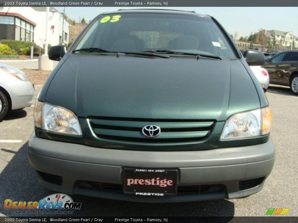 2003 Toyota Sienna LE Woodland Green Pearl / Gray Photo #2