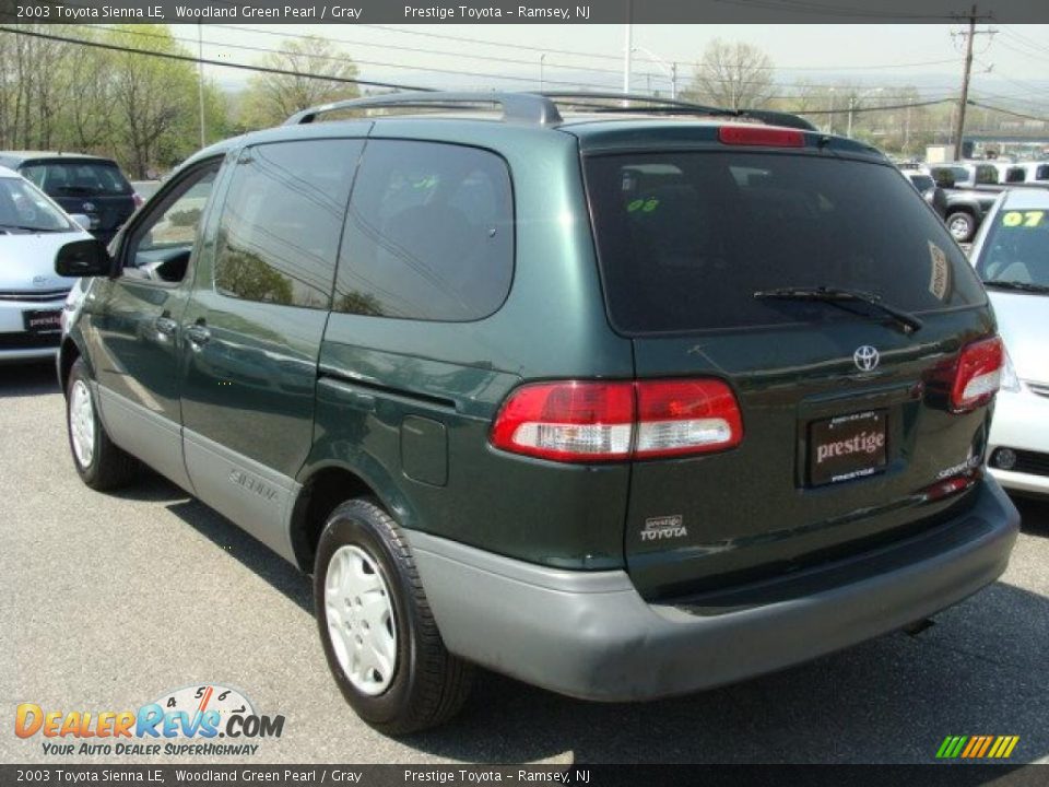 2003 Toyota Sienna LE Woodland Green Pearl / Gray Photo #4