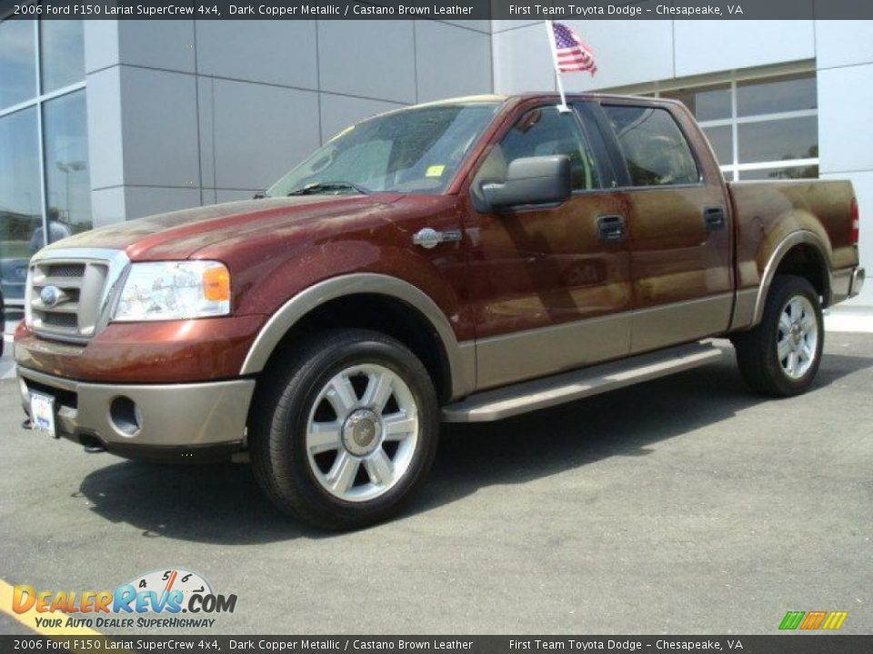 2006 Ford F150 Lariat SuperCrew 4x4 Dark Copper Metallic / Castano Brown Leather Photo #2